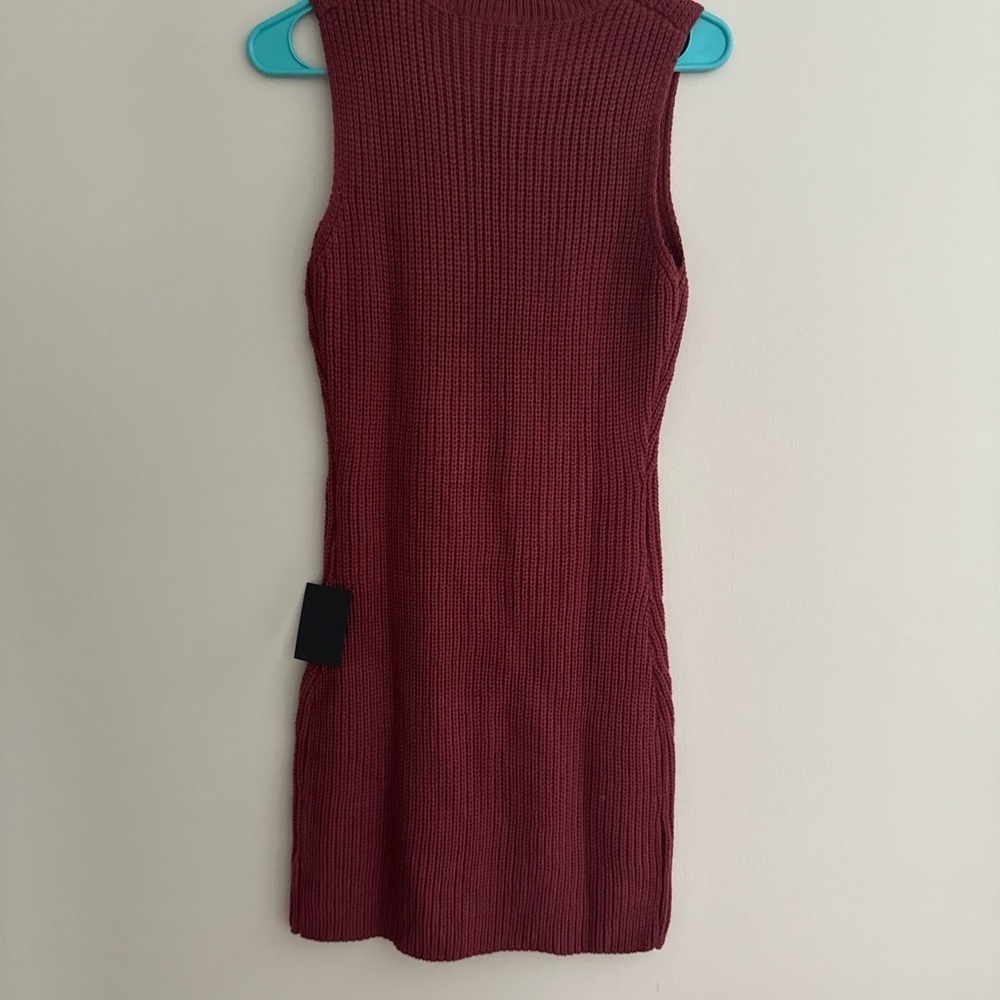 LULU’s Toasty Time Dark Mauve Sleeveless 
Sweater Dress size XS NWT
